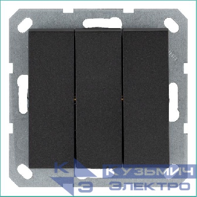 Выключатель 3-кл. 10А IP20 механизм антрацит Jasmart G3031B