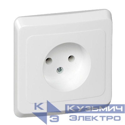 Розетка 1-м СП Этюд 16А IP20 250В без заземл. без защ. шторок бел. SE PC16-001B