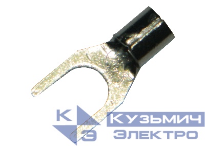 Вилочный кабельный наконечник SNBS 5.5-6 (НВ d=6,4мм) 4-6мм2, неизолированный, 100 шт, NETKO Optima