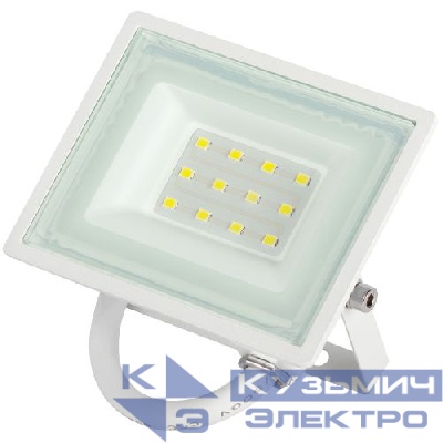 Прожектор светодиодный LPR-023-W-65K-010 10Вт 6500К 800Лм IP65 уличный бел. ЭРА Б0054639