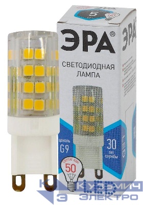 Лампа светодиодная JCD-5w-220V-corn ceramics-840-G9 400лм Эра Б0027864