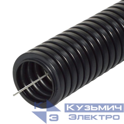 Труба гофрированная ПА d20мм с протяжкой безгалоген. (HF) стойкая к УФ черн. (уп.25м) Промрукав PR02.0260