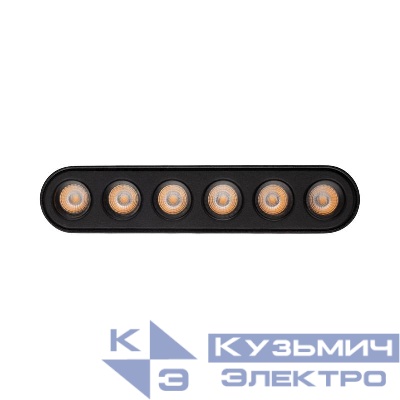 Светильник светодиодный трековый MTR16 1206 6Вт 4000К spot 36град. BL IP20 низковольтный Pro черн. JazzWay 5056275