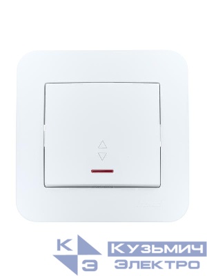 Переключатель проходной 1-кл. 1п СП ASTI 10А IP20 с подсветкой бел. LEZARD 7081-0202-114