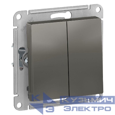 Выключатель 2-кл. AtlasDesign (сх. 2) 10А с самовозвратом механизм сталь SE ATN000917