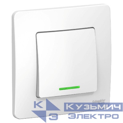 Выключатель 1-кл. СП Blanca 10А IP20 (сх. 1) 250В с подсветкой бел. SE BLNVS010111