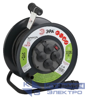 Удлинитель на метал. катушке 4х20м с заземл. 16А IP44 RMx-4es-3х2.5-20m-IP44(KG) КГ 3х2.5 Эра Б0043057