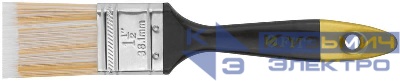 Кисть флейцевая "Лайн" искусственная щетина пластиковая ручка 1. 5дюйм (38мм) FIT 01174