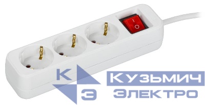 Удлинитель 3х1.5м 10А У03К ПВС 3х1 бел. UMA IEK UM-YP10-16-03-01-ZK-K01 0