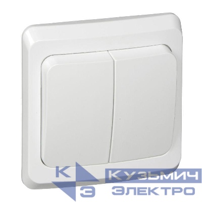 Выключатель 2-кл. СП Этюд 10А IP20 с подсветкой бел. SE BC10-006B