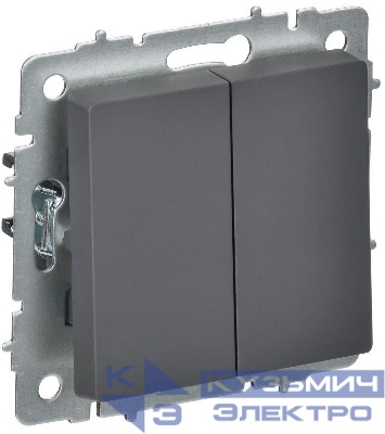 Выключатель перекрестный 2-кл. СП BRITE ВС10-2-3-БрГ 10А механизм графит IEK BR-V23-0-10-K53