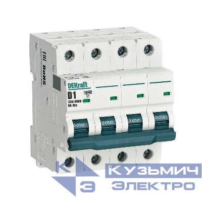 Выключатель автоматический модульный 4п D 2А 10кА ВА-105 DEKraft 13233DEK