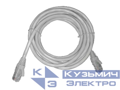 Патч-корд UTP4 rj45-rj45, cat.6, 3.0м, BC, LSZH, серый, литой коннектор NETKO Optima