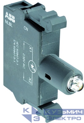 Патрон MLBL-01G со встроен. светодиодом зел. 24В AC/DC ABB 1SFA611621R1012
