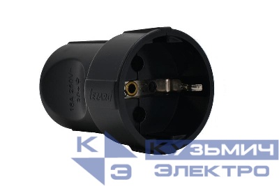 Розетка штепсельная Accessories с заземл. черн. LEZARD 715-0600-606B
