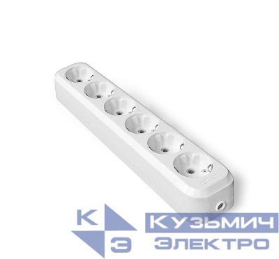 Колодка удлинителя 6-м с заземл. АБС-пластик еврослот UNIVersal E306