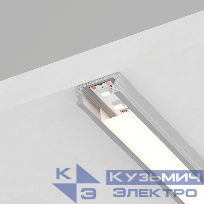 Профиль накладной CAB262 16х6 L2000 низкий в комплекте 2 заглушки 4 крепежа алюм. серебр. FERON 10267