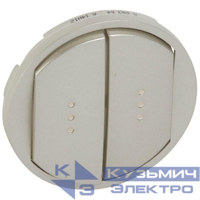 Панель лицевая Celiane для выкл. 2-кл. с подсвет. титан Leg 068304