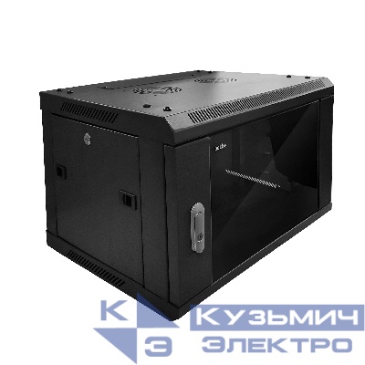 Шкаф настенный 9U серия WMA (Wall Maestro) (600х600х500), передняя дверь стекло, разборный, черный  Netko  "А"