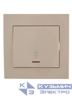 Переключатель проходной 1-кл. СП Rain с подсветкой крем. LEZARD 703-0303-114