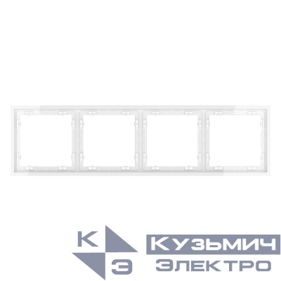 Рамка пластиковая VOLTUM S70 на 4 поста, (белый глянцевый) 0