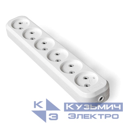 Колодка удлинителя 6-м без заземл. АБС-пластик еврослот UNIVersal E206