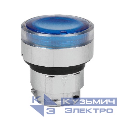 Головка кнопки OptiSignal D22 A4-PL-6 с подсветкой син. металл ZB4BW363 КЭАЗ 332260