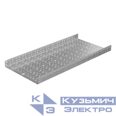 Лоток листовой перфорированный 600х80 L3000 сталь 1.5мм "БЫСТРЫЙ МОНТАЖ ПЛЮС" LPplus80-600-1.5-3000 оцинк. КМ PL0261