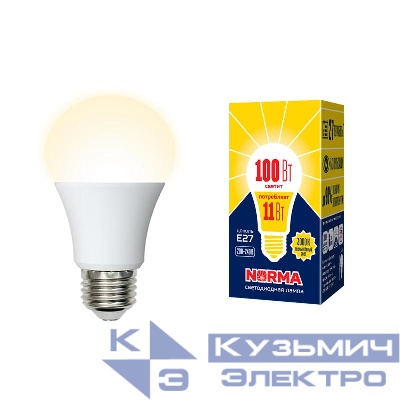 Лампа светодиодная LED-A60-11W/WW/E27/FR/NR Norma 11Вт матовая E27 (упак. картон) Volpe UL-00003787
