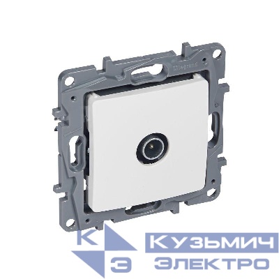 Розетка телевизионная TV СП Etika 2дБ 0-2400МГц с топологией "звезда" механизм бел. IEK 672251