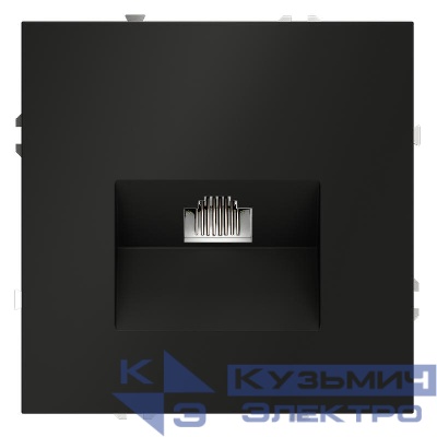 Розетка компьютерная 1-м СП S70 RJ45 кат.6 механизм черн. матов. Voltum VLS060108