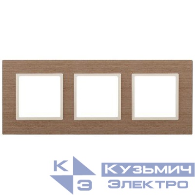 Рамка 3-м 14-5303-07 дерево Elegance ясень+сл. кость ЭРА Б0034578