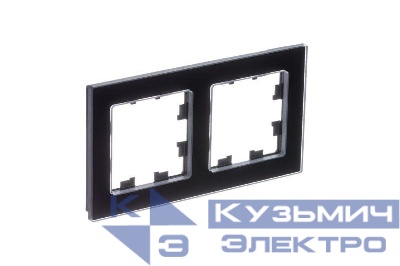 Рамка 2-м AtlasDesign Nature натур. стекло черн. SE ATN361002