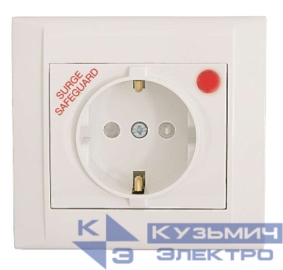 Розетка 1-м СП Defne 16А IP20 с заземл. с сетевым фильтром бел. Makel 42001139