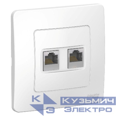 Розетка компьютерная 2-м СП Blanca RJ45 кат.5E бел. SE BLNIS045451