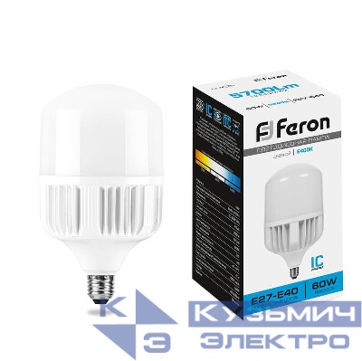 Лампа светодиодная LB-65 60Вт T120 6400К E27-E40 230В FERON 25782