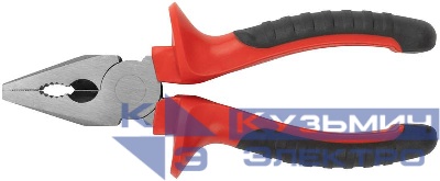 Плоскогубцы комбинированные "Оптима" 165мм двухцветные обрезиненные ручки полированная сталь КУРС 47553