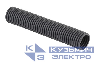 Труба гофрированная легкая d40мм с протяжкой безгалоген. трудногорючая (FRHF) (уп.15м) темн. сер. Ruvinil 64001