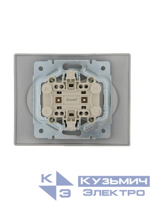Розетка 2-м СП Karina 16А IP20 без заземл. термопласт матов. серебр. LEZARD 707-4300-128B