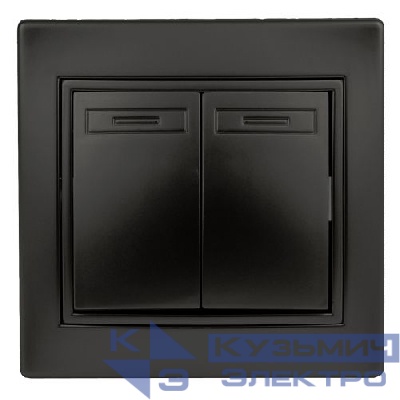 Переключатель 2-кл. СП Plano 1-107-05 10А 250В IP20 антрацит Intro Б0053810