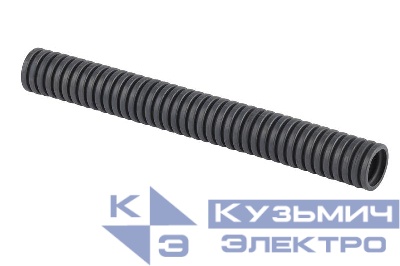 Труба гофрированная легкая d25мм с протяжкой безгалоген. трудногорючая (FRHF) (уп.50м) темн.сер. Ruvinil 62501