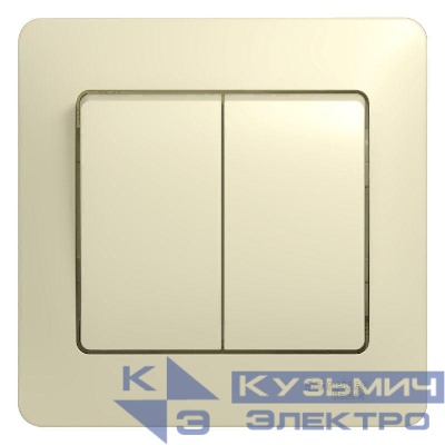Выключатель 2-кл. СП Glossa 10А IP20 (сх. 5) 10AX в сборе беж. SE GSL000252