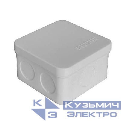 Коробка распределительная ОП 75х75х45мм IP54 6 выходов без гермовводов крышка защелкивающаяся сер. Epplast 225332