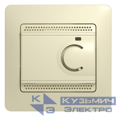 Термостат Glossa электронный для теплого пола с датчиком +5град.C +50град.C 10А в сборе беж. SchE GSL000238