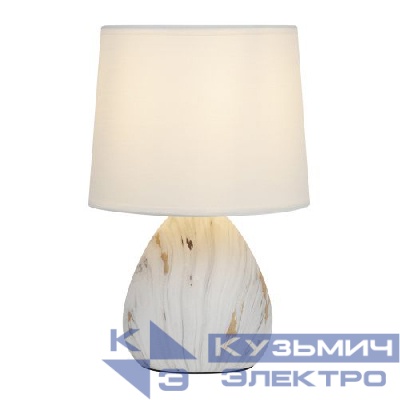 Лампа настольная Damaris D7037-501 1хE14 40Вт керамика бел. с золотом с абажуром Rivoli Б0053457