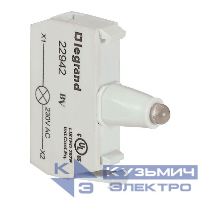 Блок контактов со светодиодом 230В под винт зел. Osmoz Leg 022942