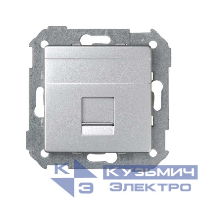 Адаптер на 1 RJ45 коннектор Simon82 защ. шторки матов. алюм. Simon 82005-93