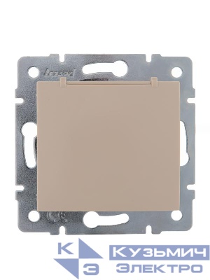 Розетка 1-м СП Karina с заземл. с крышкой термопласт механизм крем. LEZARD 707-0388-123B
