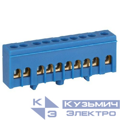 Шина N ноль в изолированном корпусе на DIN-рейку ШНИ-6х9-10-Д син. NO-224-99 Эра Б0062848