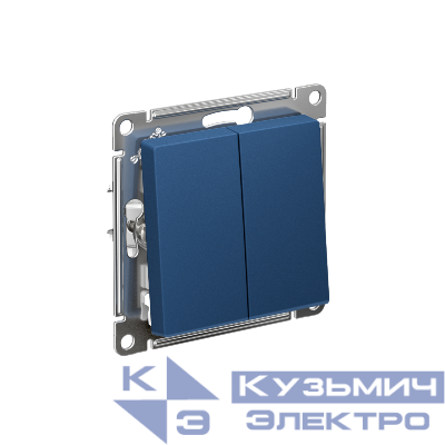 Выключатель 2-кл. AtlasDesign (сх. 5) 10AX быстрозажим. клем. механизм аквамарин SE ATN001151S